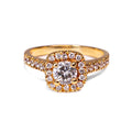 Anillo Halo Cuadrado en Oro Amarillo - J24K