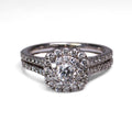 Anillo Halo Doble en Oro Blanco - J24K