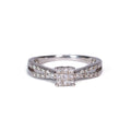 Anillo Princesa en Oro Blanco - J24K
