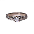 Anillo Solitario Pave en Oro Blanco - Modelo 2 - J24K