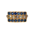 Anillo Zafiros y Brillantes en Oro Amarillo - J24K
