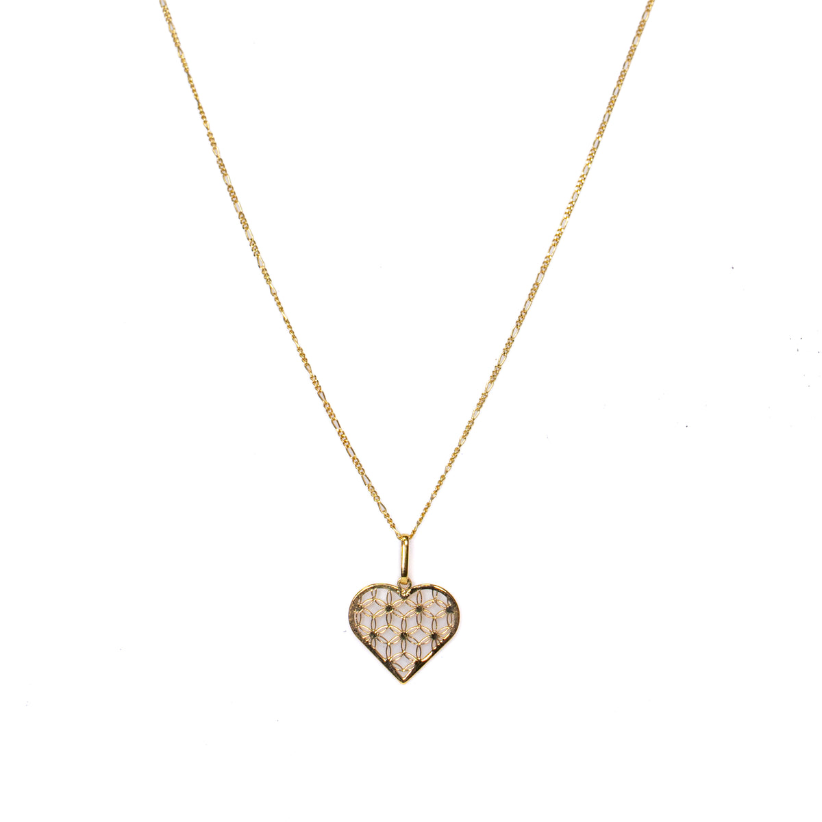 Collar Corazón Acolchado en Oro Amarillo - J24K