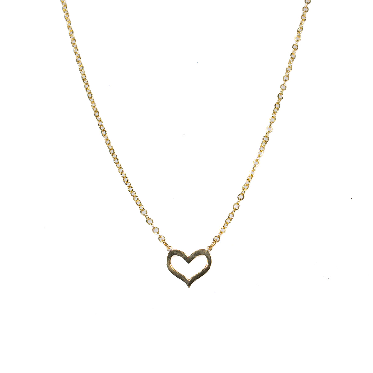 Collar Corazón Hueco en Oro Amarillo - Modelo 1 - J24K