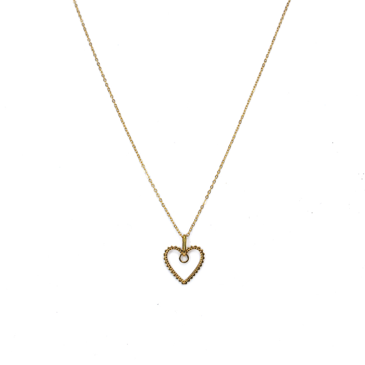 Collar Corazón Hueco en Oro Amarillo - Modelo 2 - J24K