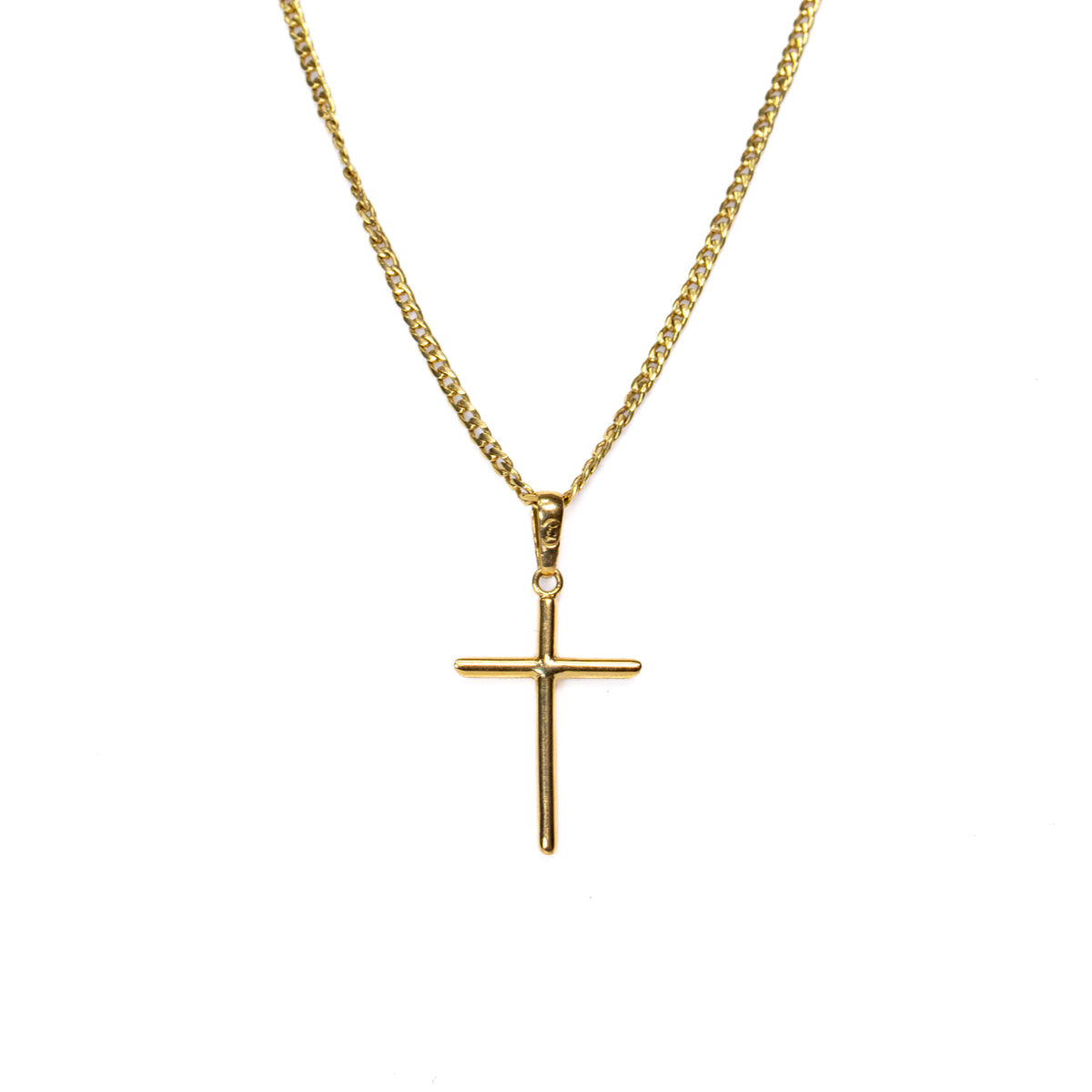 Collar Cruz en Oro Amarillo - Modelo 1 - J24K