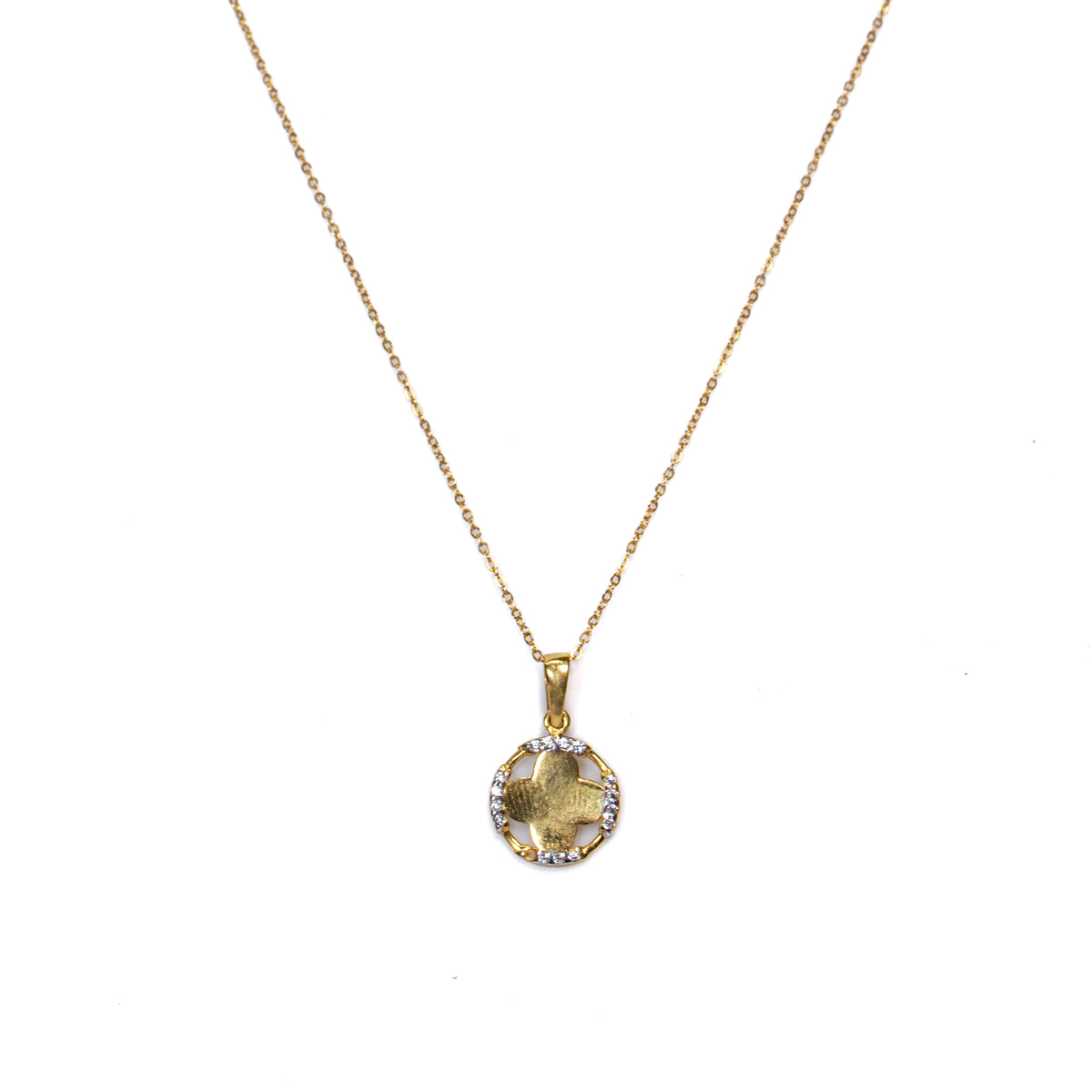 Collar Medallón con Piedra en Oro Amarillo - J24K