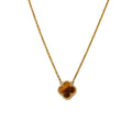 Collar Trébol Ojo de Tigre en Oro Amarillo - Modelo 2 - J24K
