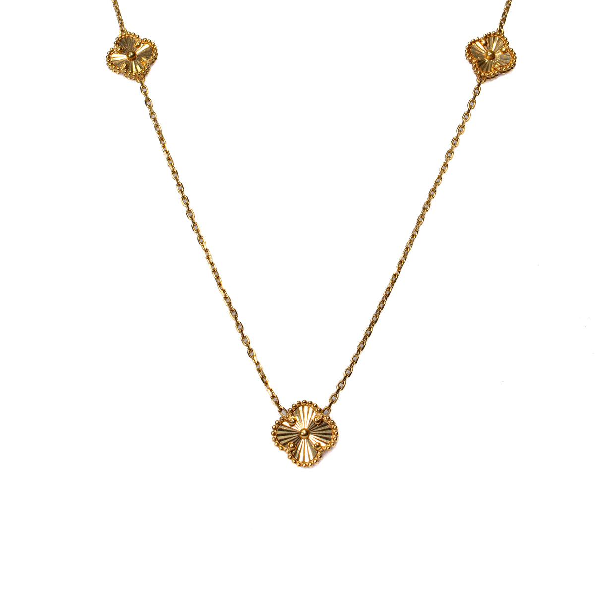 Collar Tréboles Dorados en Oro Amarillo - J24K