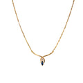 Collar Zafiro Gota en Oro Amarillo - J24K